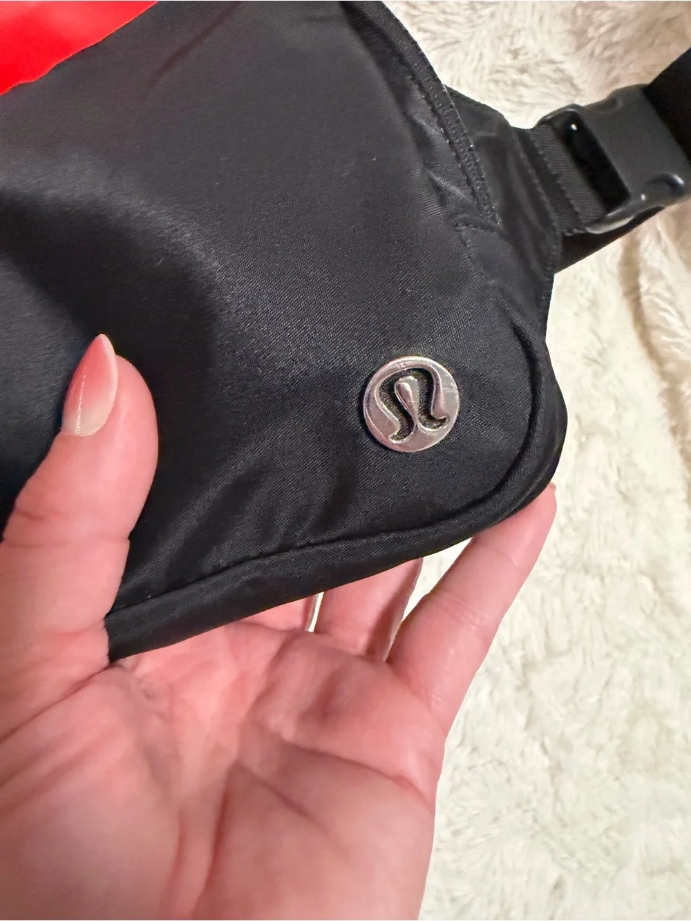 NWOT! lululemon athletica Black Nylon Belt Bag with Logo Accent